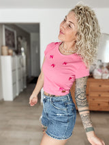SUE|SHIRT|Schleife|pink