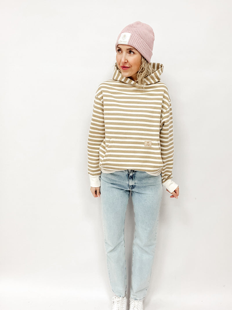 CLEO | HOODIE | STRIPES beige