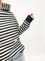 CLEO | HOODIE | STRIPES schwarz