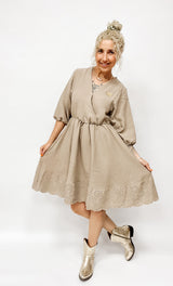 KYLAPLUS| KLEID| MUSSELINbeige