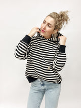 CLEO | HOODIE | STRIPES schwarz