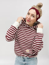 CLEO | HOODIE | STRIPES Bordeaux