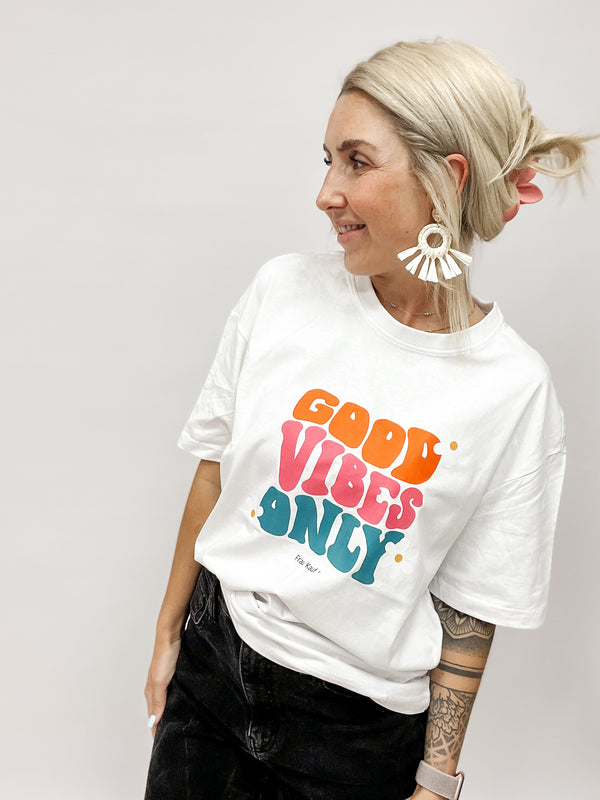 OVERSIZESHIRT| ONLYGOODVIBES | WHITE