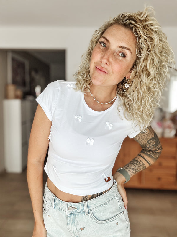 SUE|SHIRT|Schleife|weiß