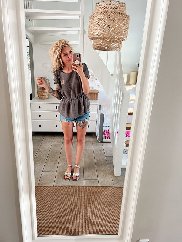 FREYA | BLUSE | PUFFARM Musselin Spitze