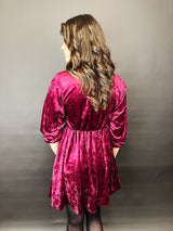 KYLA| Kleid | Velour Bordeaux