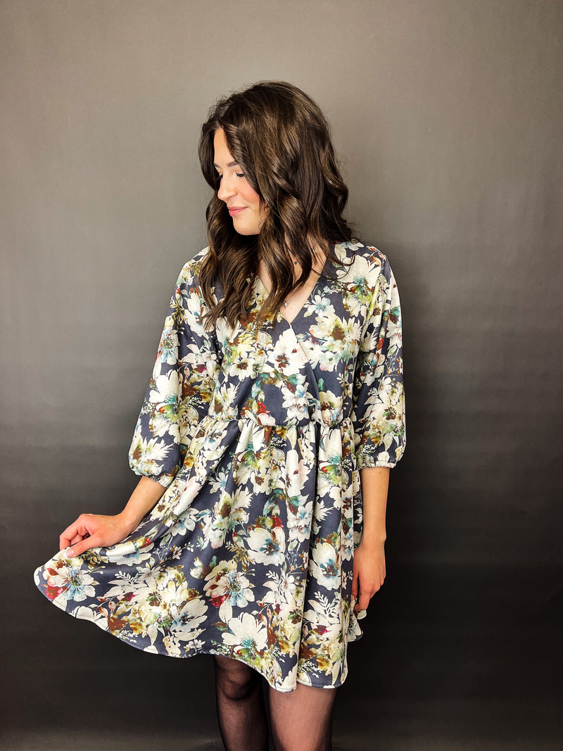 KYLA| Kleid | Wildleder flower (vegan)