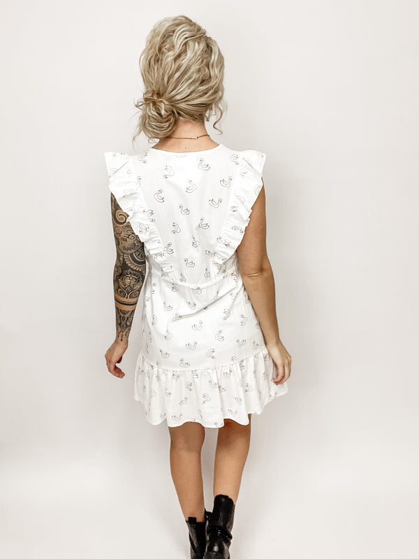 DASCHA | Baumwollkleid | mit Schwänen