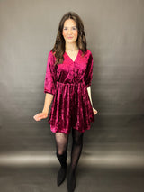 KYLA| Kleid | Velour Bordeaux