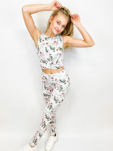 FITFINJA | Leggings | Weiß flower