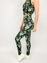 FITFINJA | Leggings | schwarz grün Monstera