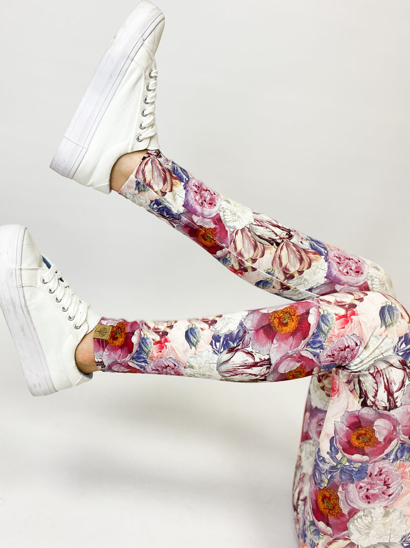 RONJA | Leggings | Blütenmix lila rosa grau weiß